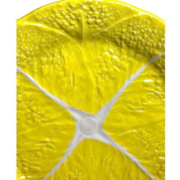 Secla Portugal Majolica Yellow Cabbage Pottery Dinner Plate-MidCentury-Excellent - Picture 2 of 4